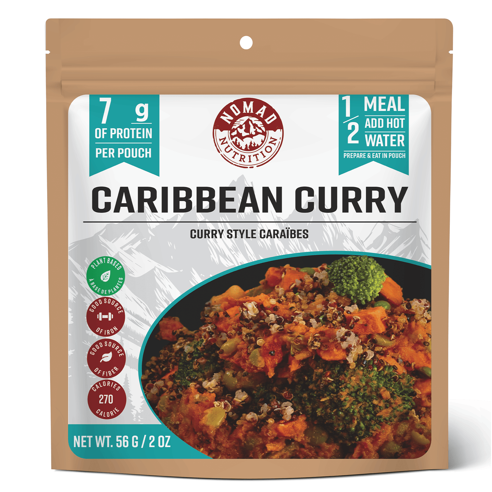 Nomad Nutrition Food Caribbean Curry - 56 g plant-based_gluten-free-vegan_dehydrated
