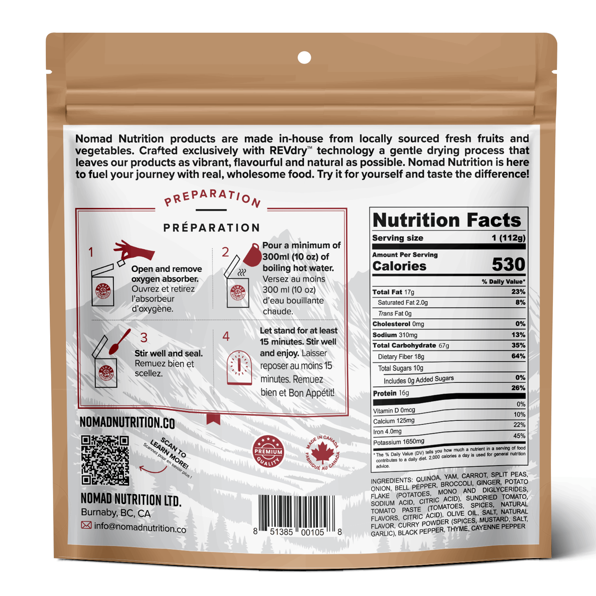 Nomad Nutrition Food Caribbean Curry plant-based_gluten-free-vegan_dehydrated