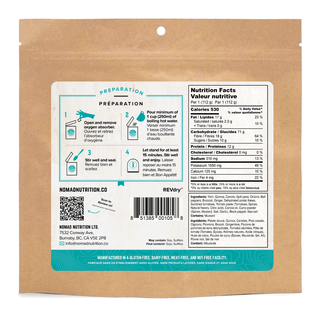 Nomad Nutrition Food Caribbean Curry plant-based_gluten-free-vegan_dehydrated