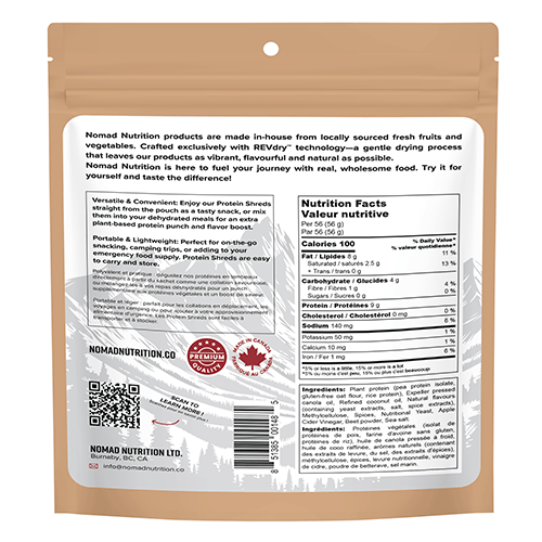 Nomad Nutrition Food Protein Crumble - Light Beef flavour plant-based_gluten-free-vegan_dehydrated
