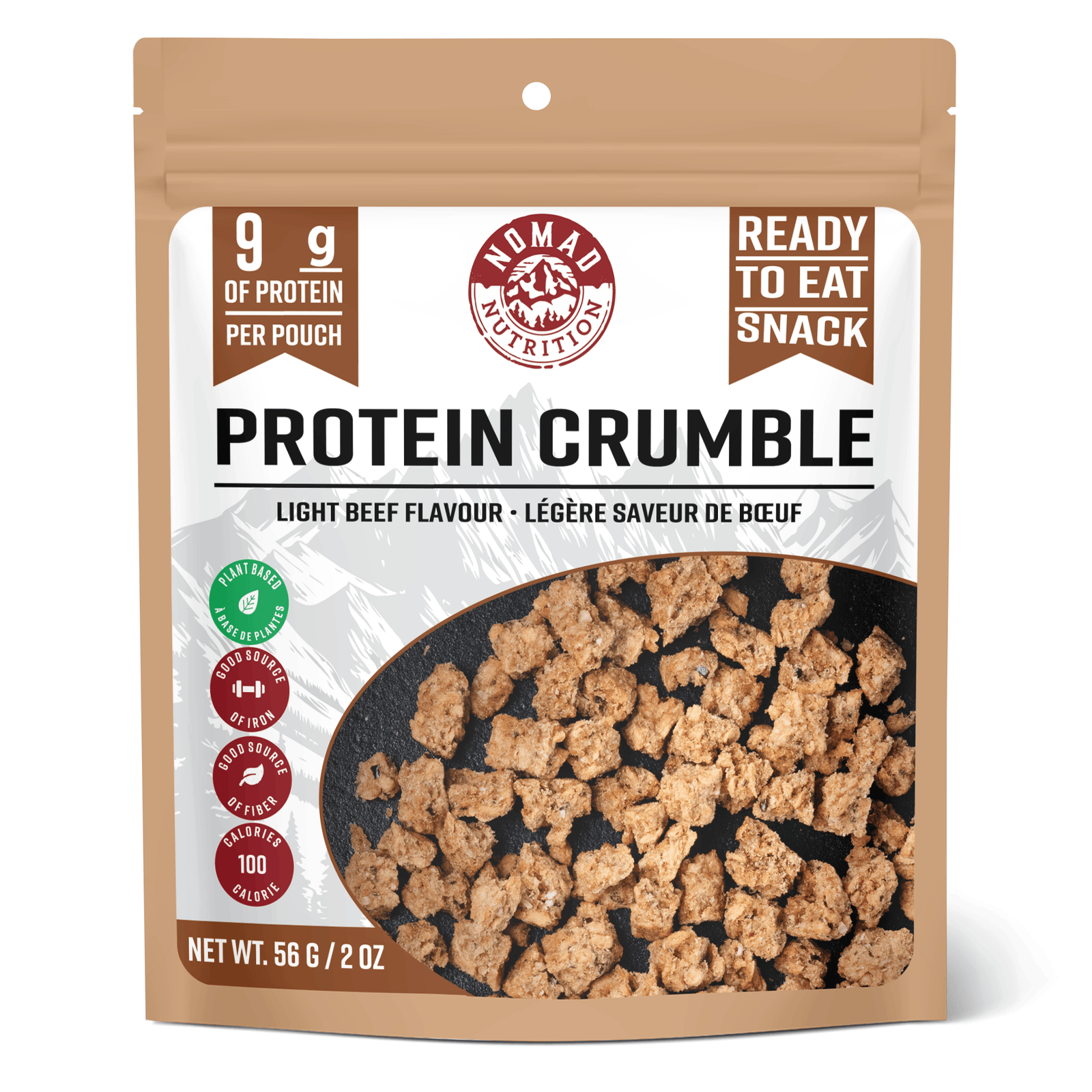Nomad Nutrition Food Protein Crumble - Light Beef flavour plant-based_gluten-free-vegan_dehydrated