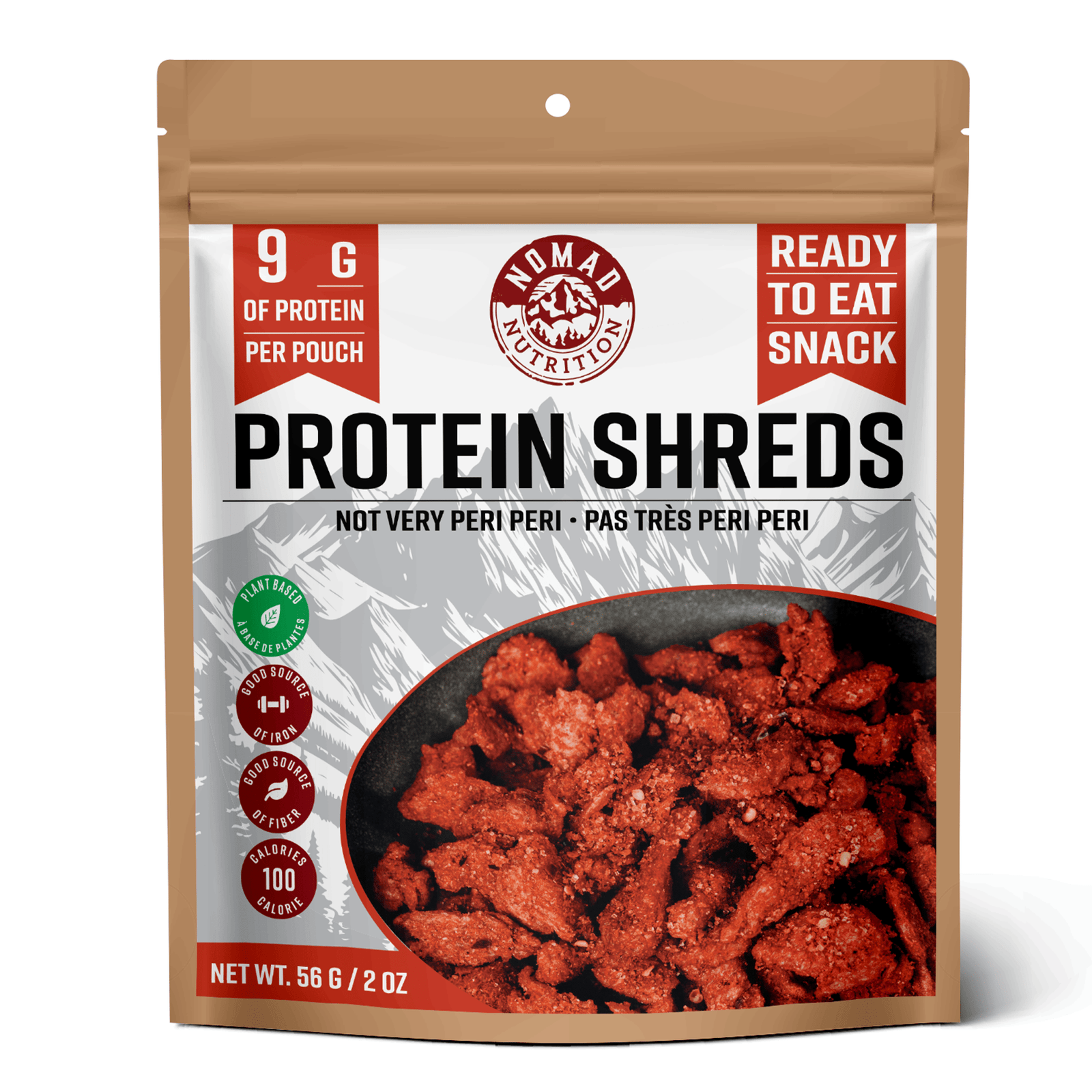 Nomad Nutrition Food Protein Shreds - Not Very Peri Peri plant-based_gluten-free-vegan_dehydrated