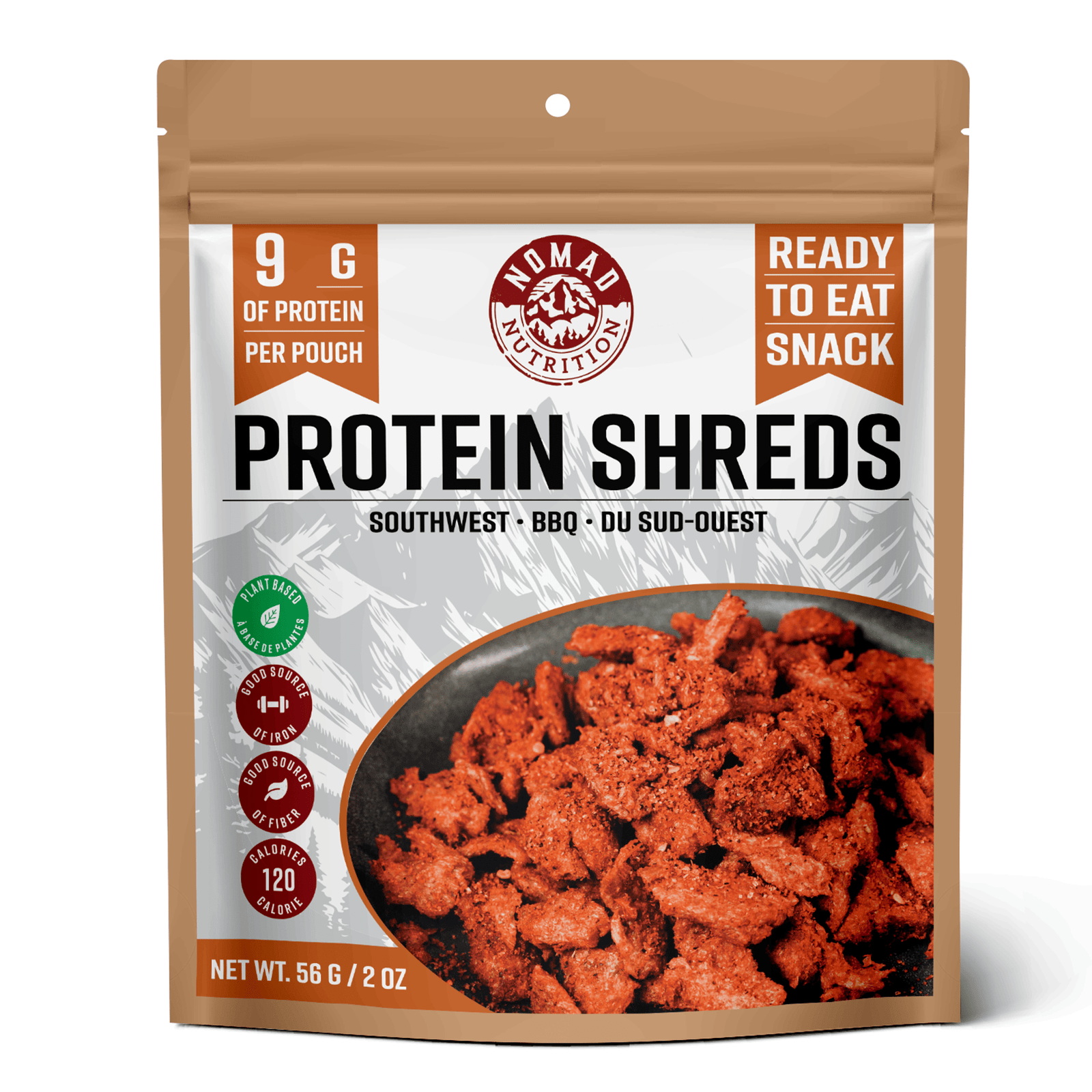 Nomad Nutrition Food Protein Shreds - Southwest BBQ plant-based_gluten-free-vegan_dehydrated
