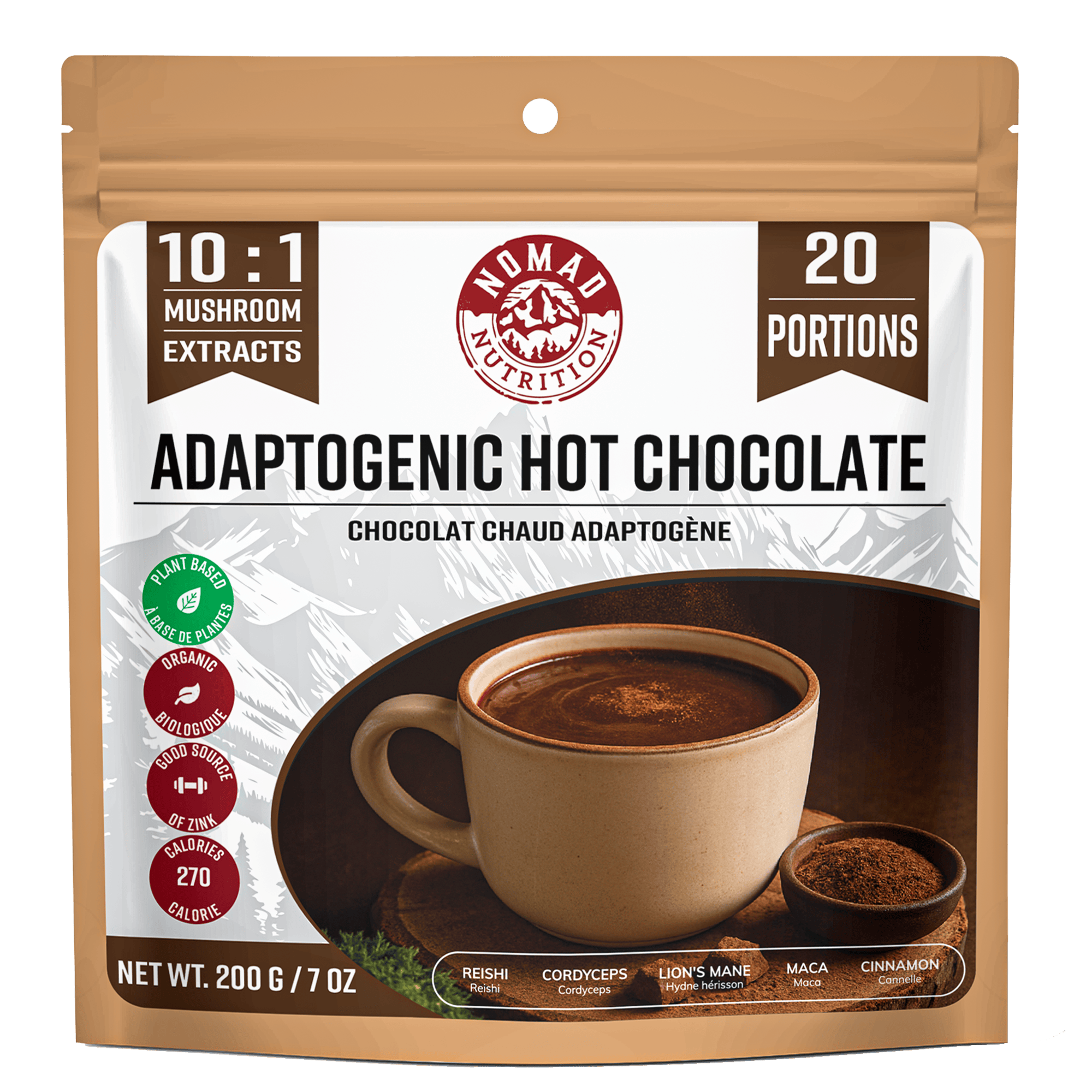 Nomad Nutrition Food Adaptogenic Hot Chocolate plant-based_gluten-free-vegan_dehydrated