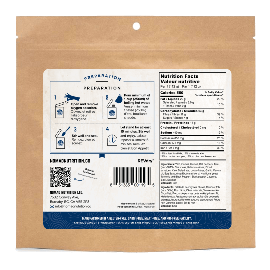 Nomad Nutrition Food California Breakfast Bowl plant-based_gluten-free-vegan_dehydrated