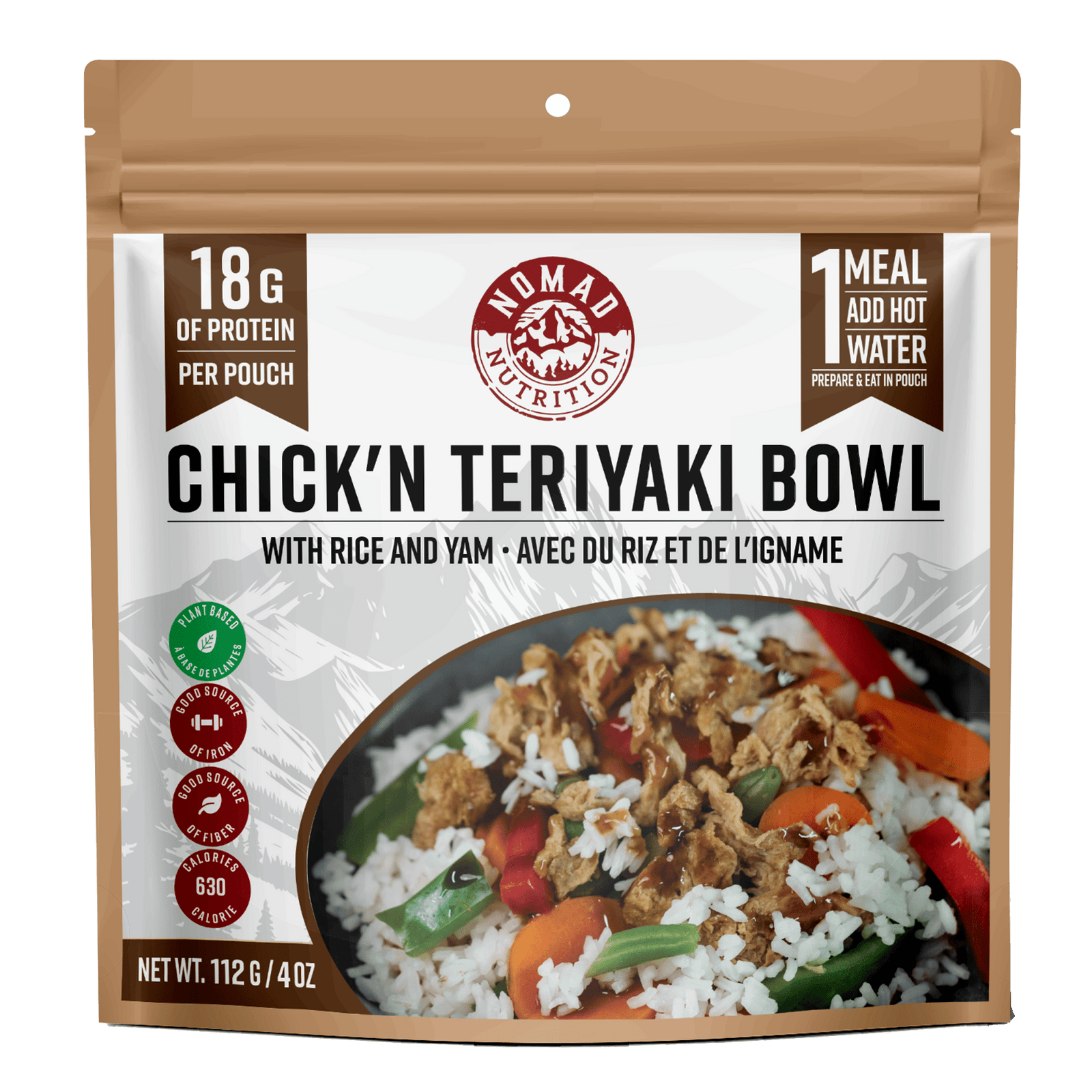 Nomad Nutrition Food Chick'n Teriyaki Bowl plant-based_gluten-free-vegan_dehydrated