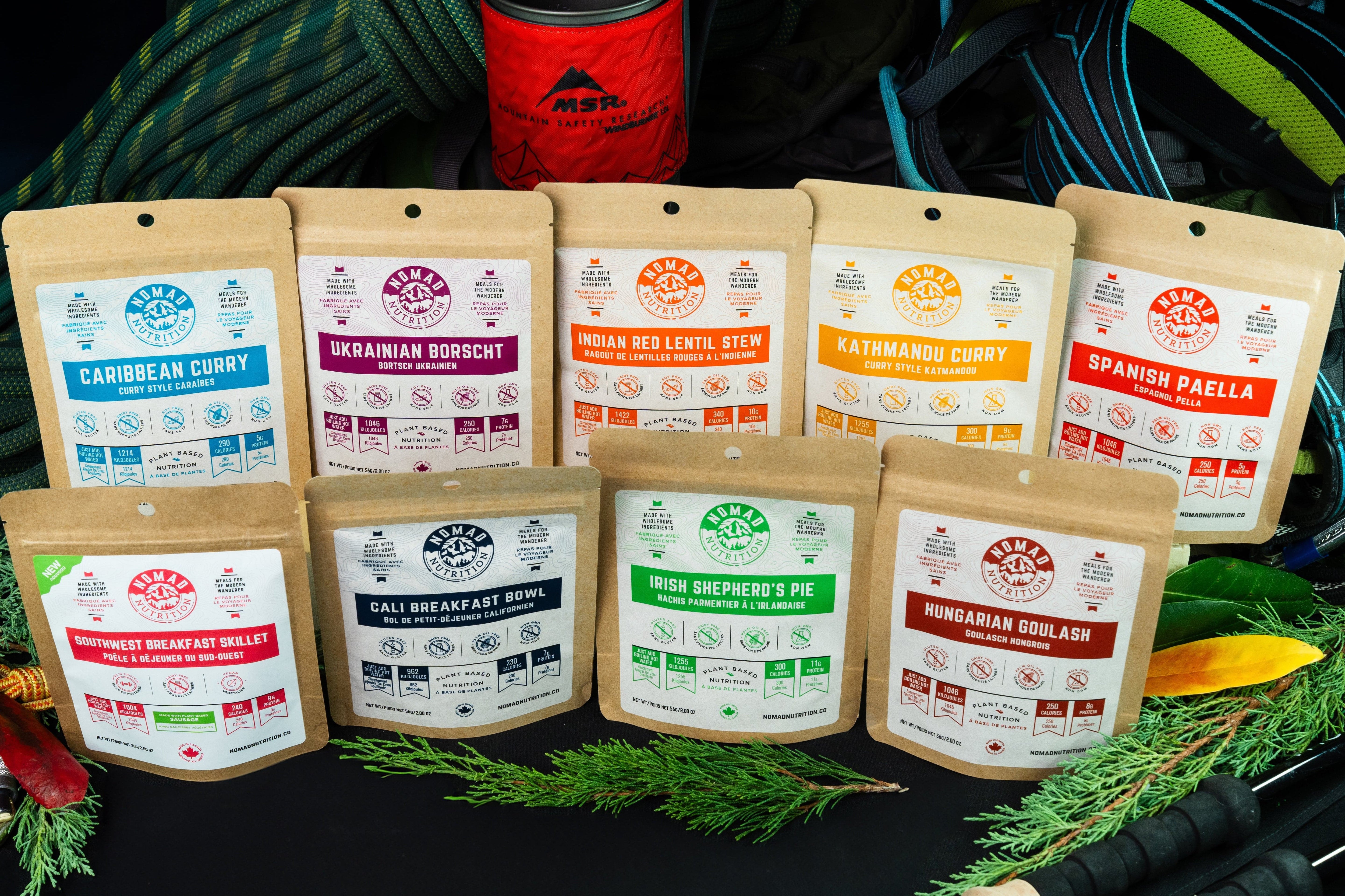 Nomad Nutrition Food Sampler Pack plant-based_gluten-free-vegan_dehydrated