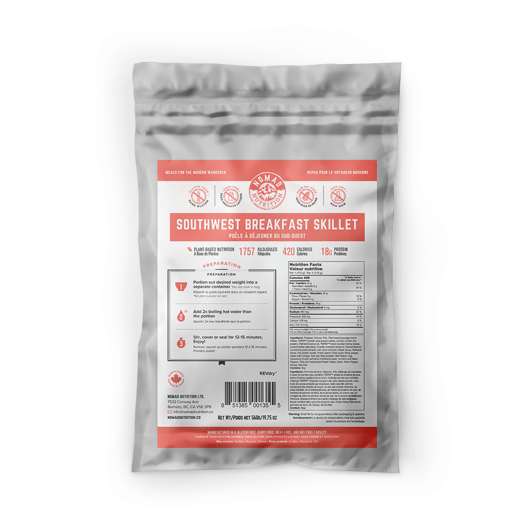 Nomad Nutrition Food Southwest Breakfast Skillet 5 serving Bulk Bag - 560g plant-based_gluten-free-vegan_dehydrated