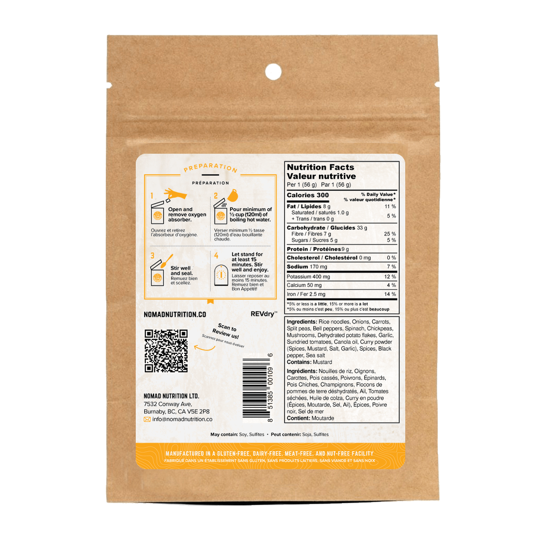 NomadNutrition Food Kathmandu Curry - 56 g plant-based_gluten-free-vegan_dehydrated