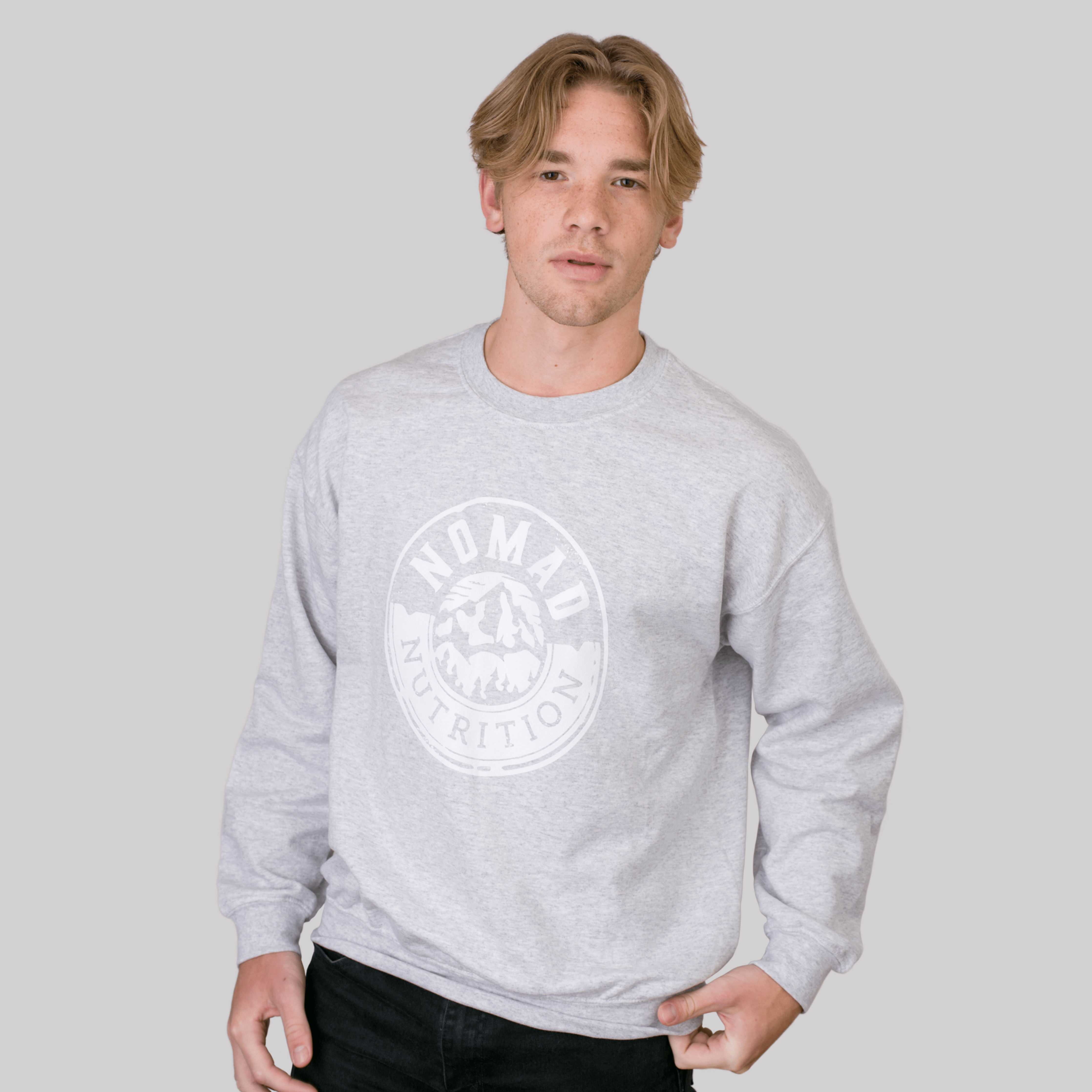 Nomad Nutrition Shadow Crew Neck Sweatshirt Swag Male Model Size L
