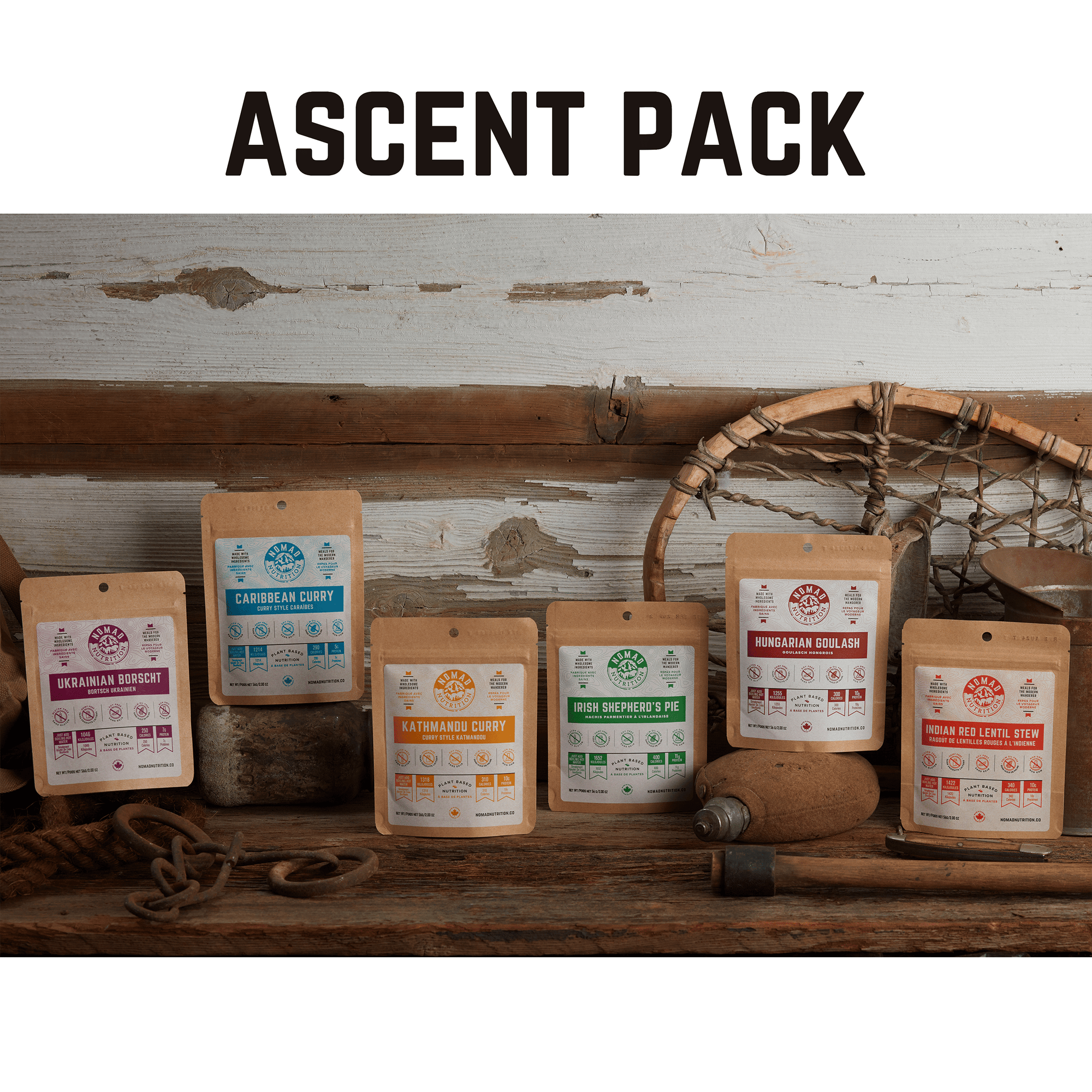 Nomad Nutrition Food Ascent Pack - 6x56g plant-based_gluten-free-vegan_dehydrated